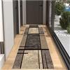 BORKOY Tappeto Geometrico 5 metri Antiscivolo Lavabile, Marrone, Tappeto Passatoia Corridoio Moderno, Design Elegante, per Soggiorno, Camera da Letto, Ingresso, Lavanderia,90x500cm