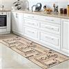 CARPETIA Tappeto da Cucina Tappeto Corridoio Cucina Coffee Cappuccino Espresso Macchiato beige marrone nero - Dimensione: 80x300 cm