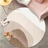 ZAHHYG Tappeto Rotondo Modello Minimalista Tappeto Cucina Antiscivolo Lavabile,Tappeto Camera Da Letto E Soffice,Tappeto Salotto Moderno Per Grandi Dimensioni Salotto,Tappeti Camera Da Letto Diametro 160Cm