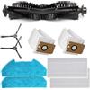 Homefurnishmall Kit di accessori di ricambio R10 per robot aspirapolvere Redkey R10, 1 spazzola principale, 2 panni per mocio, 2 sacchetti di ricambio, 2 spazzole laterali