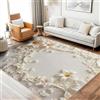 UUZEAI Tappeto con motivo floreale bianco 90x180 cm, lavabile, tappeto decorativo con estetica floreale 3D per soggiorno, camera da letto, morbido, ultra sottile, antiscivolo