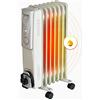 BROLLUX Riscaldatore ad olio elettrico 1500 W, radiatore ad olio, riscaldamento elettrico, 7 lamelle