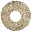 Oceanlend Specchio da parete circolare rustico con corda di paglia, dettagli in perline di legno