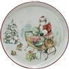 COSE DA CASA Piatto natalizio in porcellana centro tavola di natale rotondo 30 cm con decoro babbo addobbi decorazioni natalizi