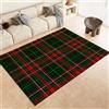 Generic Tappeto Soggiorno Flanella Morbido e Antiscivolo 160x230cm Quadrato Scozzese A Righe Tartan Tappeto per Camera, Tappeto Lavabile in lavatrice adatto Agli Animali Domestici Famiglia, Verde Rossastro