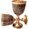 ALADEAN Calice medievale vintage in ottone massiccio, 1 bicchiere da vino rosso di Royal King Arthur, regalo rinascimentale, regalo di compleanno, Natale, anniversario di matrimonio, novità cerimoniale