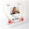 PV Grafik Targa Cuore Spotify Personalizzata con foto, Regalo San Valentino Personalizzato, Regalo Fidanzata, Regalo Fidanzato, Targa Cuore in plexiglass 16x15 cm, scatola e shopper incluso., (Trasparente)