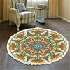 Duories Tappeto rotondo in cotone bohémien, lavabile, tessuto a mano, con nappe, per camera da letto, corridoio, soggiorno, tavolino da caffè, lavabile in lavatrice, 80 cm, fiori #27