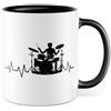 Pagma Druck Tazza con scritta - regalo batteria - tazza da caffè 330 ml in ceramica - musica hobby uomo ufficio tazza caffè