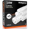 Eurocali 5 Tubi LED 18W 120cm T8 G13 con Starter 1850 Lumen Garanzia 6 Anni - Luce Naturale 4000K Alta Luminosità 102 lm/W - Materiale Nano Plastic Sostituzione Neon Soffitto Garage Negozio