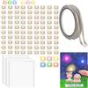 CYFUN DESIGN Kit di 90 adesivi a LED per circuiti luminosi, con 2 nastri conduttivi, 3 strisce adesive in schiuma, per aggiungere luci a speciali carte interattive, 6 colori e arcobaleno lampeggianti