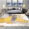 Ldiuttu Tappeto Salotto Grandi 200 x 300 cm Antiscivolo Pelo Corto Morbido Tappeto Lavabile in Lavatrice per Soggiorno Pranzo Camera Moderno inchiostro astratto grigio e giallo