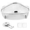 Gykutix Scolapasta da Lavello Triangolare Filtro Lavandino Cucina in Acciaio Inox Colino da Lavello Multifunzionale Scolapiatti da Lavello per Lavare Verdure e Frutta, Applicabile a Raccolta Rifiuti