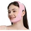 YEDPGUE Maschera Lifting V Line, Fascia Viso Snellente Riutilizzabile,Fascia per il Lifting del Viso per il Dimagrimento, per Jawline e Doppio Mento e Maschera per Dormire, （Rosa）