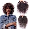 YYDS Topper per capelli veri e propri 8 x 12 cm, con base di rosa, con clip per capelli sottili (nero)