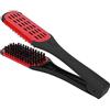Entatial Morsetto per spazzola lisciante per capelli, Morsetto per spazzola a doppia faccia con setole a molla in ABS per uomo per per migliorare la salute dei capelli(rosso)