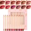 Genérico Set di rossetto opaco: pastelli labbra a lunga durata 12 colori, kit di rossetto texture | Nourishing per donne che amano il trucco, spose, miglioramenti,