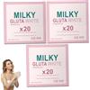 Monetais Confezione da 3 saponi bianchi al glutatione al latte 20x, sapone sbiancante glutatione e barra detergente nutriente delicata bagnoschiuma idratante per donne e uomini bianco