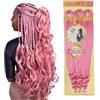 Ser Mulher GODDESS CURL BRAID Extension- Extension per treccine afro Pre-Stretched con ricciolo 70CM, 240GR (Pink)