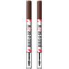 Maybelline New York Build-A-Brow Penna 2in1 con Gel Fissante per Sopracciglia Piene e Scolpite Lunga Tenuta Resistente all'Acqua e Vegan Colore 260 Deep Brown - 2 Cosmetici