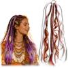 HKNLMM Extension Coda di Cavallo Dread Elastica 22 Pollici, Extension Dreadlock Boho con Perle Artigianali, Installazione Rapida per Festival, Viaggio & Giorno Giorno(Pink)