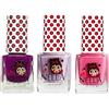 Miss Nella Pink A Boo, Butterfly Wings Glitter, Jazzberry Jam molto brillante, smalto per bimbe a base acqua, Formula peel off