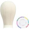 YsXoWiui Canvas Block Head Mannequin per Lo Styling di Parrucche E Cappelli, Testa 58 Cm