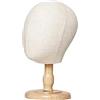 perfk Cappelli Parrucca Espositore Manichino per bambini Testa Modello Stabile Robusto con base in legno Staffa per cappello per lo styling Asciugatura Home, Altezza totale 31 cm