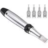 JMFBeauty Derma Pen - Microneedling Pen 5 livelli di velocità, lunghezza regolabile, con 4 cartucce a micro ago (argento)