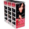 Garnier Color Sensation Colorazione Permanente in Crema Lunga Durata con Olio di Rosa Copre il 100% dei Capelli Bianchi Colore 1.0 Nero - 3 Tinte