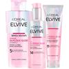 L'Oreal Paris L'Oréal Paris Elvive Glycolic Gloss Shampoo da 200ml + Balsamo da 150ml + Siero Senza Risciacquo da 150ml per Capelli Spenti e Porosi Lucentezza Intensa Lunga Durata - Set da 3