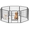 AQPET Recinto Modulare 80x80 cm per Cani, Gatti, Conigli e Roditori - 8 Pannelli Resistenti per Interno ed Esterno, Sicuro e Facile da Montare, Ideale per Casa e Giardino