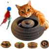 LLELEMAMO Twisty Paws Cat Toy, Accordion Magic Organ Cat Scratcher Toys for Indoor Cats, Cardboard Cats Scratching Board with Bell Ball, The Ultimate Interactive Toys Mental Physical Exercise (1PC)
