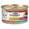 Gourmet Gold Intrecci di Gusto Cibo umido per Gatti con Salmone e Merluzzo, 85 Gr