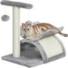 PawHut Tiragraffi per Gatti in Peluche con Cuccia, 40x30x43cm, Grigio