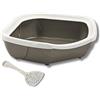 Pet's Market Toilette Gatti Angolare Lettiera Aperta Corner Cassetta Igienica Accessoriata con Paletta Colori Assortiti 52x59,5x14h cm