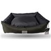Ligo Oliver - Cuccia per cani di grande taglia idrorepellente sfoderabile resistente ai graffi. Cuscino materasso per cani in nylon. REALIZZATA A MANO IN ITALIA (S:60x50 cm, VERDE OLIVA/ANTRACITE)