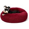 Seougee - Letto per cani calmante a forma di ciambella, morbido e felpato, rotondo, per gatti, cuscino lavabile e caldo, con fondo antiscivolo, nido per dormire al chiuso per cani e gatti di piccola