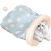 Generico Cat Sleeping Bag - Warm Semi Enclosed Bed with Tail Pom Design Creates Safe Relaxing Space Encouraging Deep Sleep and Stress Relief | Comfortable Winter Hideaway for Indoor Cats Soft Plush Snuggl