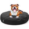 Avalon - Cuscino Cane Sfoderabile e Lavabile Medio in Tessuto Jive Antistrappo Premium, Materasso Cane Anatomico e Impermeabile, Cuccia per Cani Antipelo, Made in Italy(Frisbee 80cm-Nero)