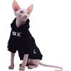 DUOMASUMI Abbigliamento per gatti senza pelo, caldo e spesso, alla moda, con cappuccio, per autunno e inverno, per gatti Sphynx, Devon Rex, gatti della Cornovaglia e gatti di piccola taglia (nero, M)