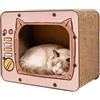 Generico Casa Graffiatoi Per Gatti - 40x22x31cm Casa Per Gatti In Cartone A Forma Di TV | Casetta Tiragraffi Per Gattini Grande | Robusta Cuccia Per Animali Ondulata