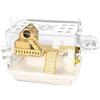ETUCYNG Gabbia per criceti in acrilico con vassoio a 2 piani, 37 x 30 x 28 cm, trasparente, con vassoio per criceti nani, siriano, include e ruota per esercizi