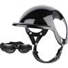 Hperu Casco e occhiali protettivi per cani da 2 pezzi/set, casco a cupola con cinturino sottogola regolabile con foro per l'orecchio, occhiali decorativi eleganti antivento Forniture per animali domestic