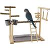 Generico Palestra per giochi per pappagalli, supporto per giochi per uccelli, Scaletta Cockatiel con vassoio e tazze, Giochi per uccelli, palestra per esercizi, box per palestra per uccelli, per gabb