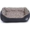 Cicilin Cuccia per Cani e Gatti di Piccola Taglia, Cuscino per Dormire per Cani, Paniere Morbido e Lavabile, Divano per Gatti con Stampa Leopardata Taglia S
