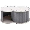 JISADER Letto a Tunnel per Gatti Grotta per Gatti Portatile Traspirante Copertura Universale Rimovibile Resistente ai Graffi con 2 Fori Nido per Gatti Cuccia, Grigio