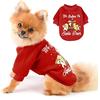 PAIDEFUL Pigiama per Cani di Taglia Piccola Media Natalizio Maglioni Foderato in Pile Cappotto Caldo Pullover Invernale Cucciolo Chihuahua Abbigliamento per Gatti Clima Freddo Autunno Rosso L