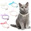 Ranphy Collana con perle di cristallo per cani con strass e ciondolo a forma di osso grande, per piccoli animali domestici, gatti, cani, ragazze, chihuahua, Yorkie, collare da sposa, decorazione per
