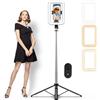 M MYBAT PRO Luce LED per selfie da 20,3 cm, con supporto, luce rettangolare per trucco/live streaming, luce LED dimmerabile da 54 pollici con treppiede, supporto per telefono e telecomando wireless